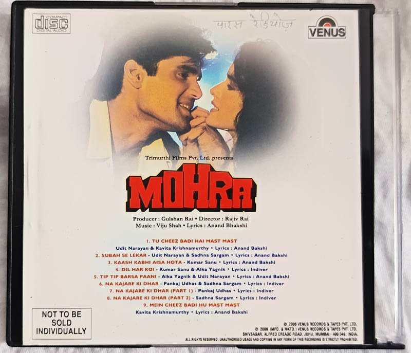 Mohra Hindi Audio Cd By Viju Shah