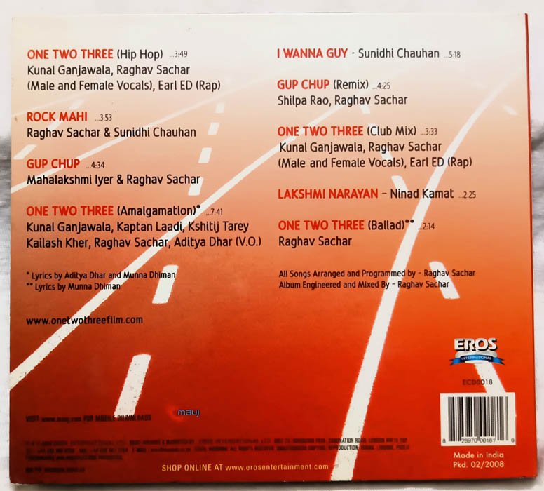 One Two Three Hindi Audio cd By Raghav Sachar