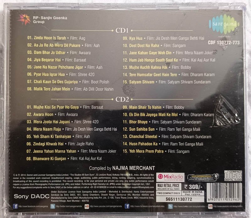 Raj Kapoor Cinema Hindi Audio cd