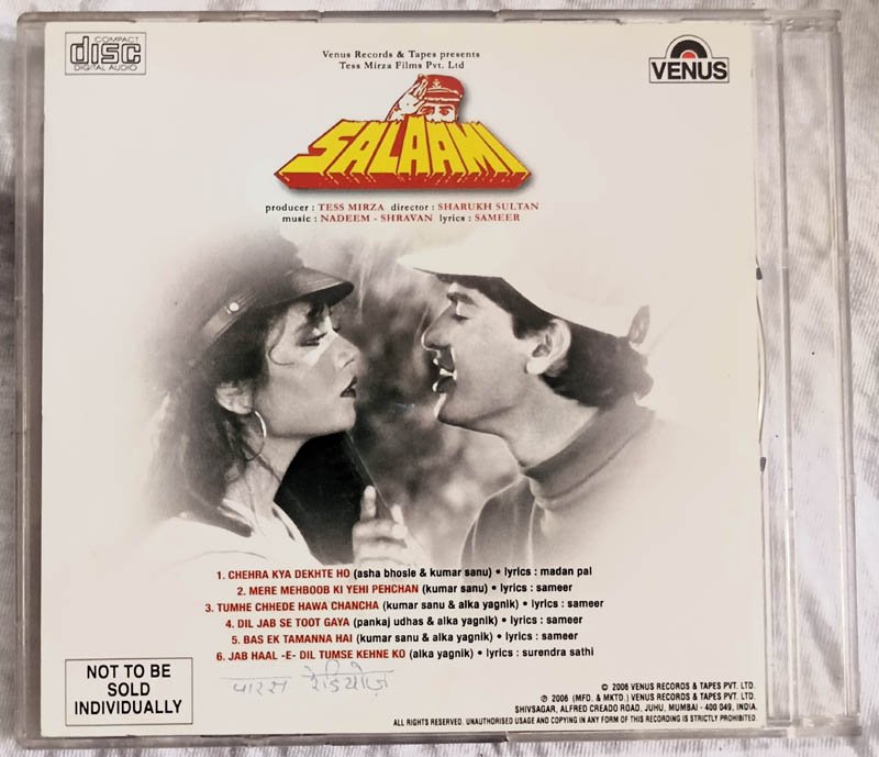 Salaami Hindi Audio Cd By Nadeem Shravan