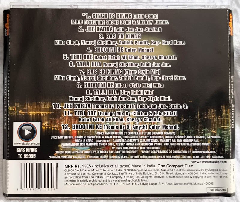 Singh Is King Audio cd By Pritam