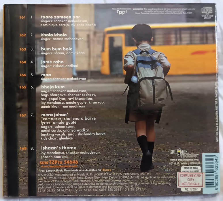 Taare Zameen Par Audio cd By Shankar Ehsaan Loy