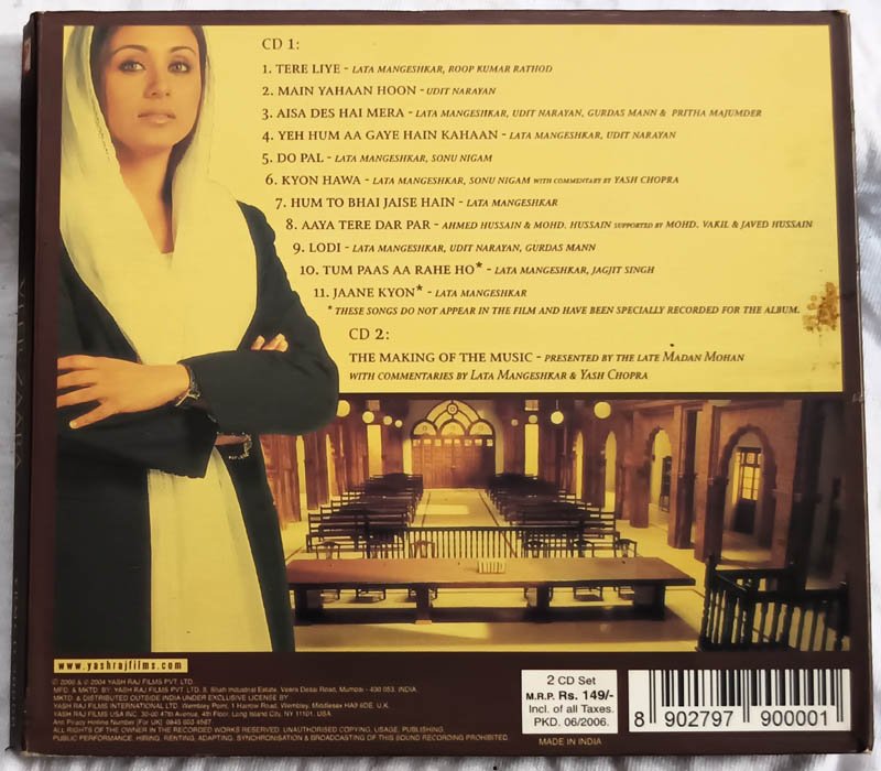 Veer-Zaara Hindi Audio Cd By Madan Mohan