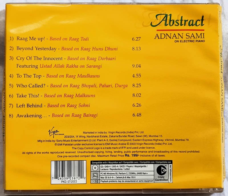 Abstract Adnan Sami On Electric Piano Audio Cd