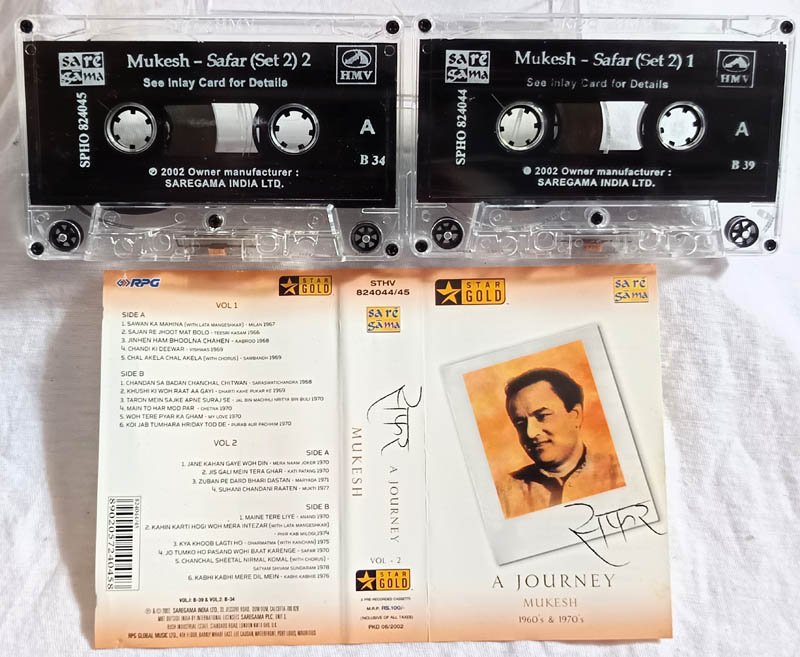 A Journey Mukesh 1960s to 1970s Hindi Audio cassette