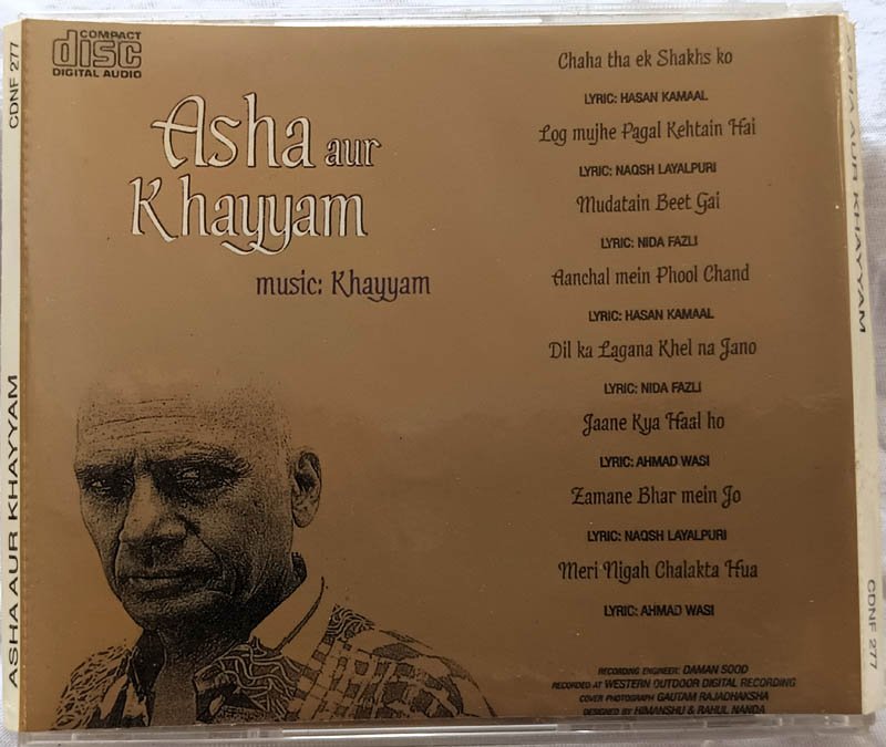 Asha aur Khayyam Eight Memorable Tracks Hindi Audio cd