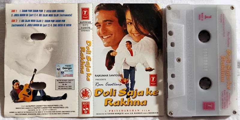 Doli Saja Ke Rakhna Hindi Audio cassette Music A R Rahman