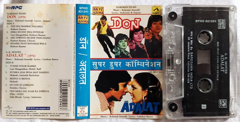 Don - Adalat Hindi Audio cassette Music Kalyanji Anandji