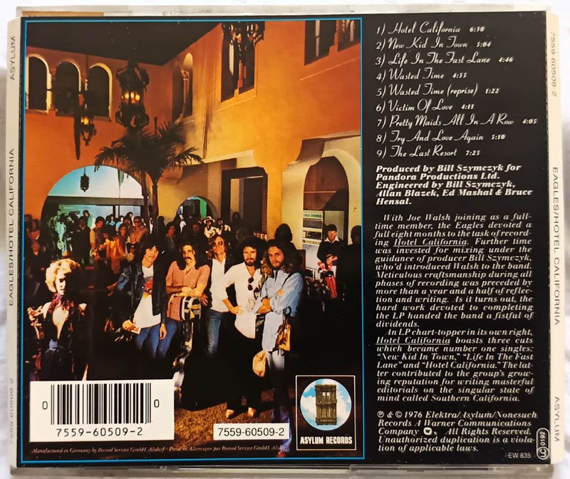 Eagles Hotel California Audio Cd