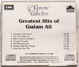 Greatest Hits of Gulam Ali Hindi Audio Cd