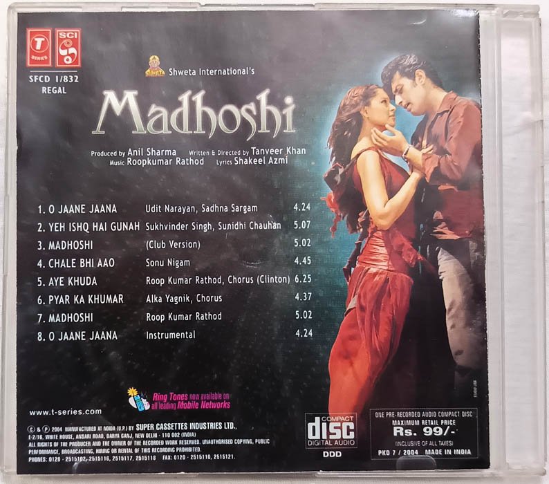 Hindi Audio Cd Film Madhoshi Music Roopkumar Rathod