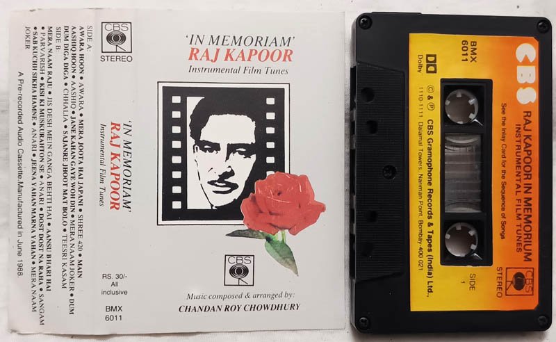 In Memoriam Raj Kapoor Instrumental Film Tunes Hindi Audio cassette