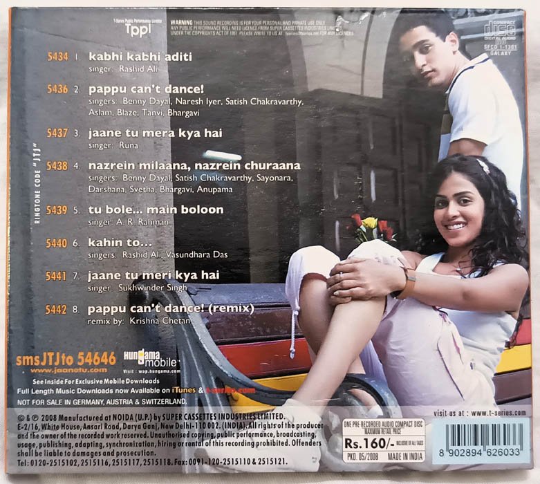 Jaane Tu Ya Jaane Na Hindi Audio cd Music A R Rahman