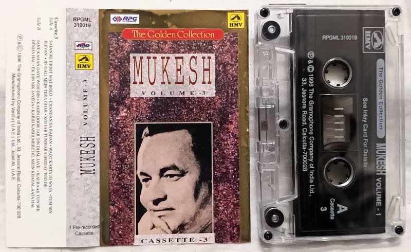 The Golden Collection Mukesh Vol 3 Hindi Audio cassette