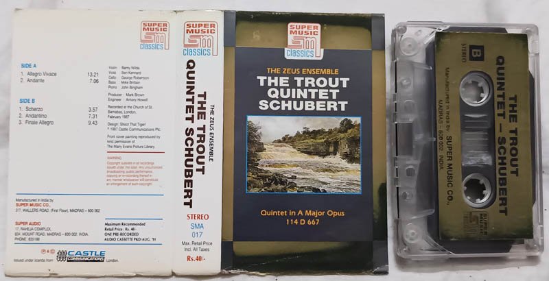 The Trout Quintet Schubert Audio Cassette