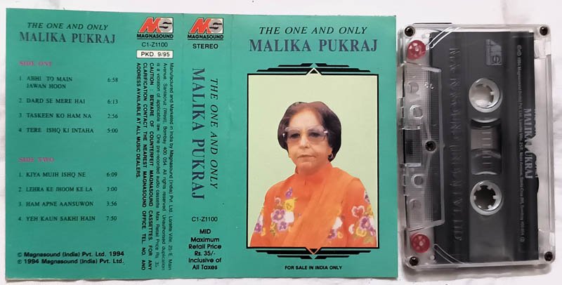 The one and only Malika Pukraj Hindi Audio cassette