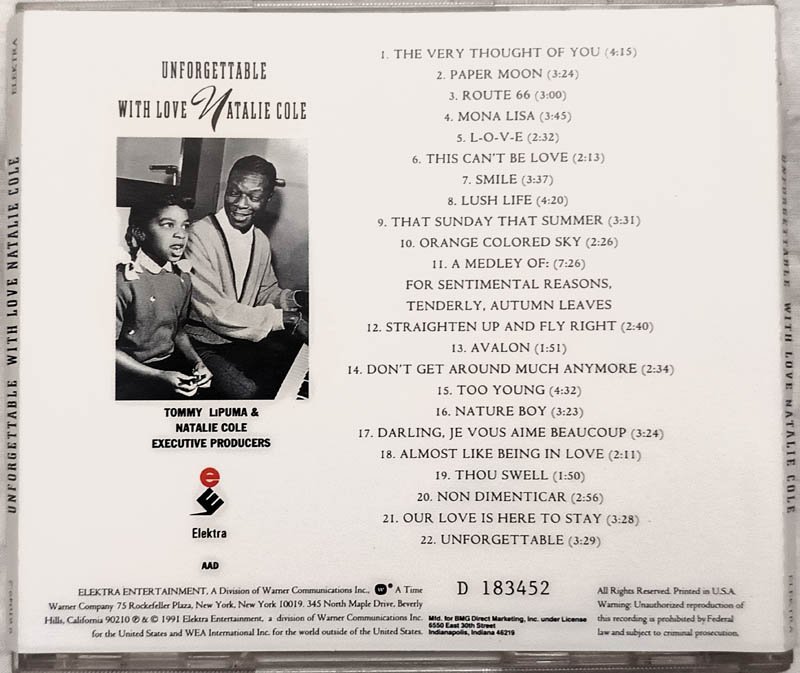 Unforgettable With Love Natalie Cole Audio CD