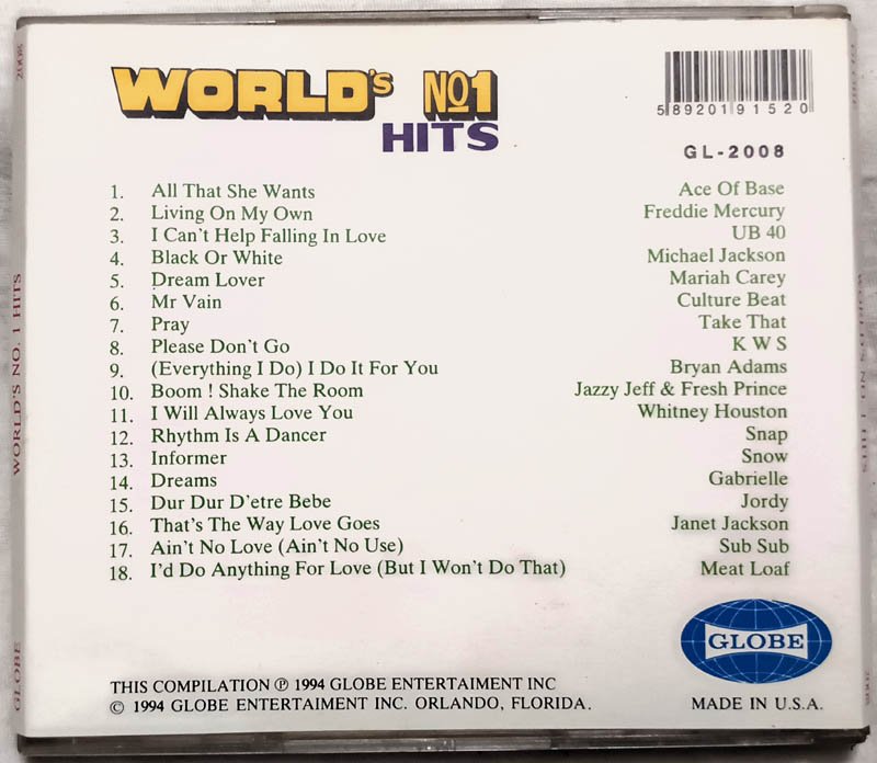 Worlds No 1 Hits 18 Hottest Hits Audio cd