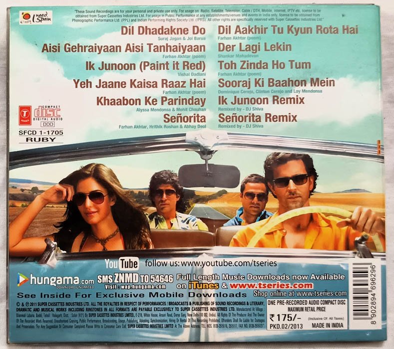 Zindagi Na Milegi Dobara Audio cd by Shankar Ehsaan Loy