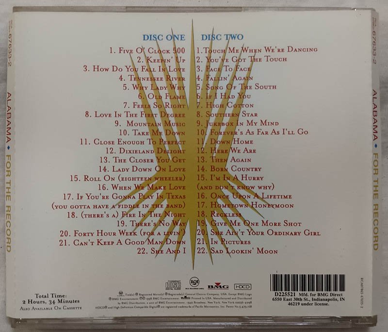 Alabama Number One Hits Audio Cd