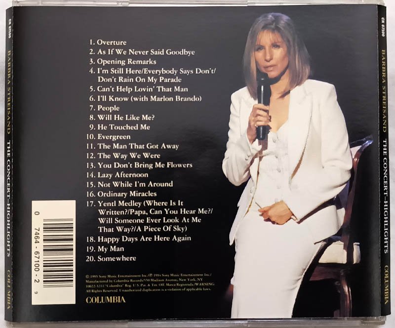 Barbra The Concert Highlights Audio cd