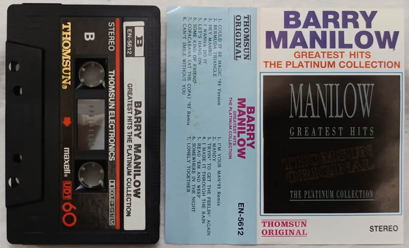 Barry Manilow Greatest Hits Audio Cassette