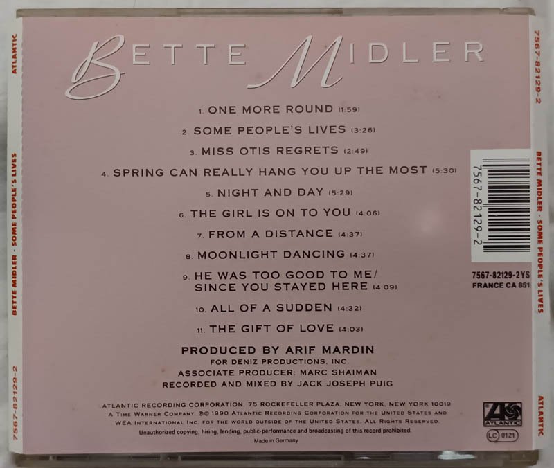 Bette Midler Some Peoples Lives Audio Cd
