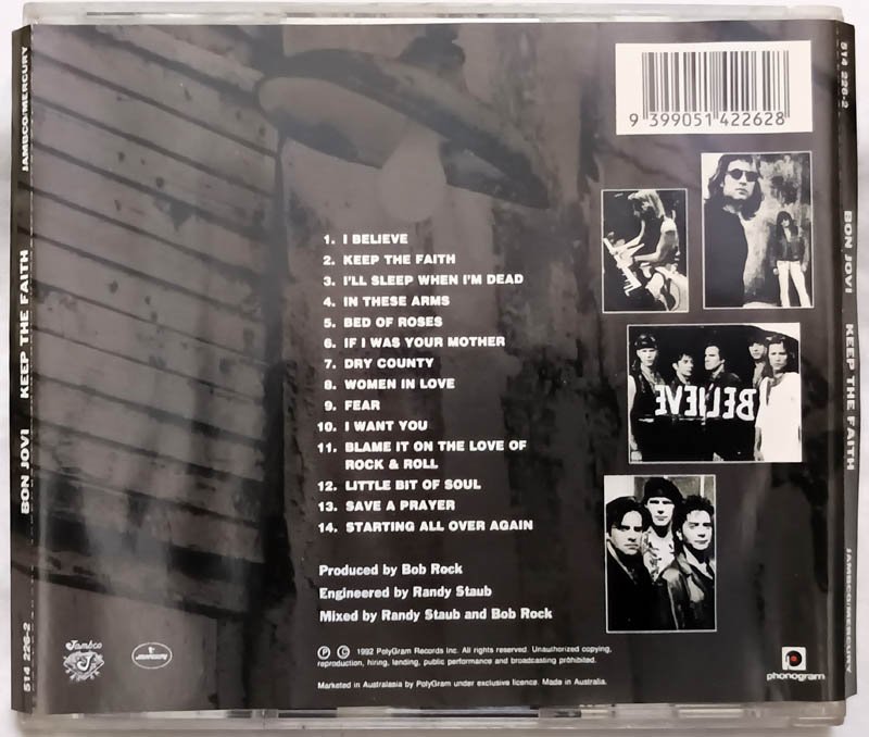 Bon Jovi Keeo The Faith Audio cd