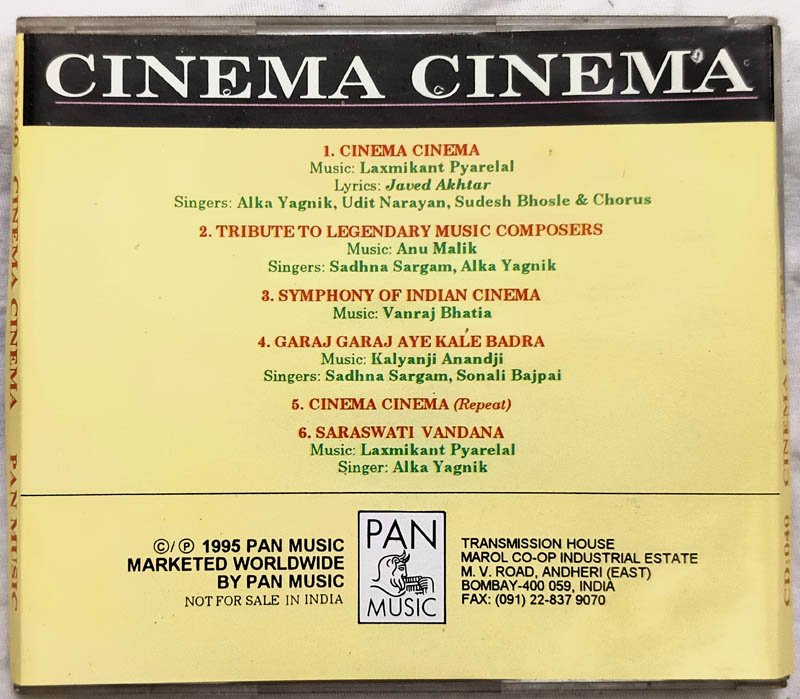 Cinema Cinema 100 Hindi Audio cd