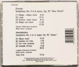 Dvorak Symphony No 9 New World Mendelssohn Symphony No 4 Audio cd