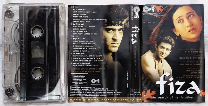 Fiza Hindi Audio Cassettes By Anu Malik