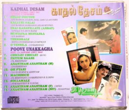 Kadhal Desam-Poove Unakkagha Tamil Audio Cd By A R Rahman