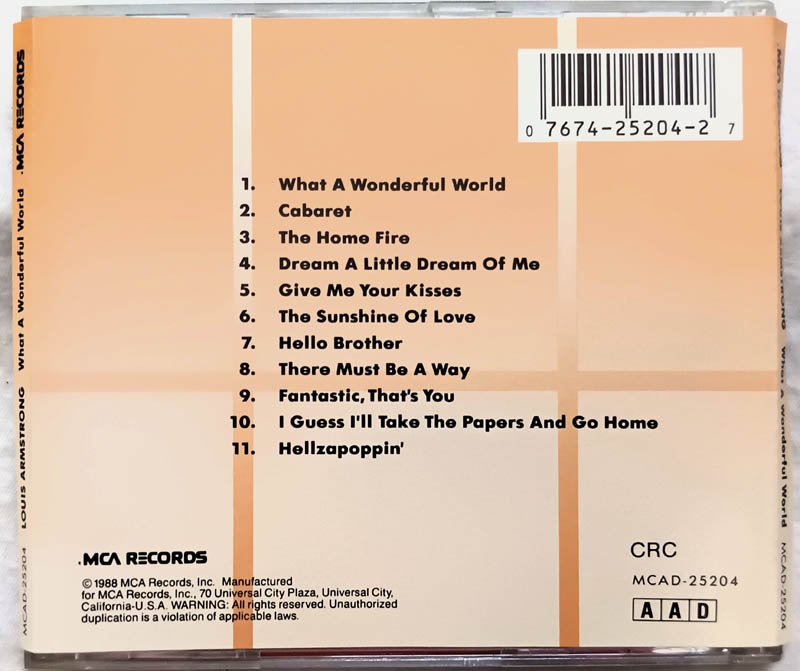 Louis Armstrong What a wonderful world Audio cd