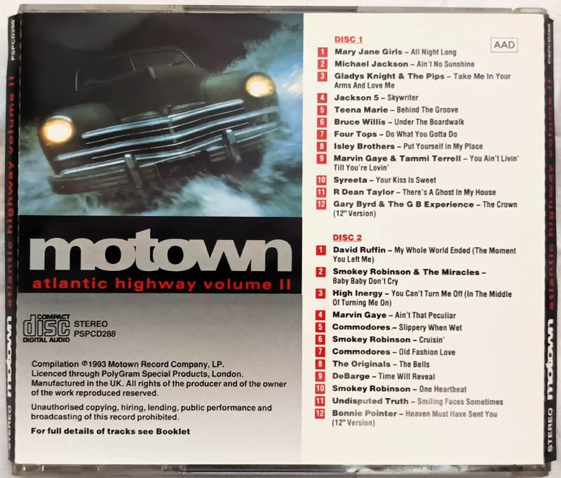 Motown Atlantic Highway Volume 2 Audio cd.