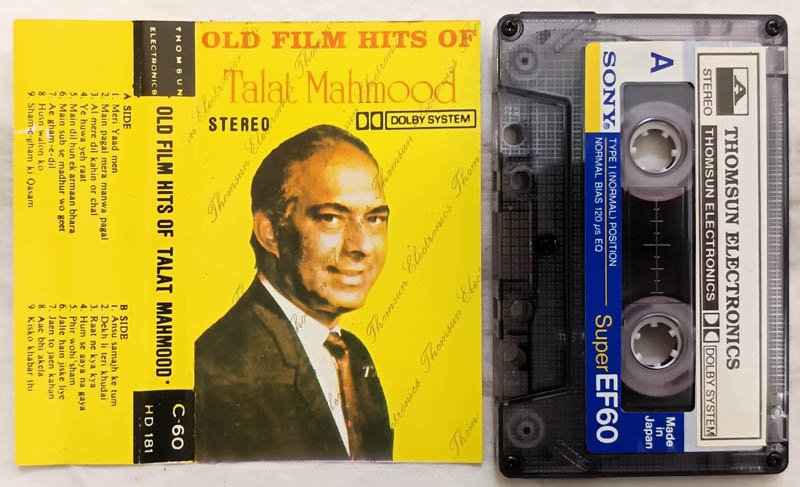 Old film hits of Talat Mahmood Hindi Audio cassette