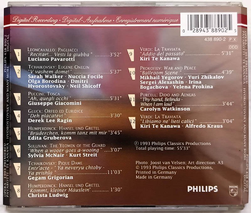 Opera 1993 Premieres Audio cd