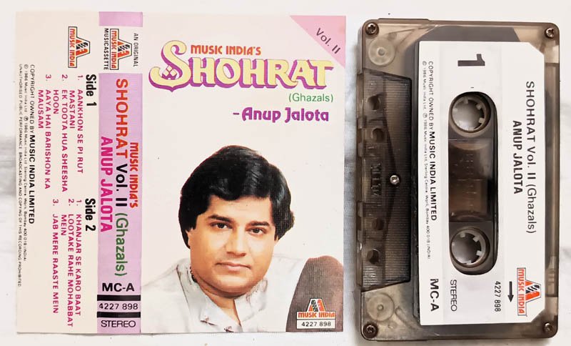 Shohrat Anup Jalota Vol 1 & 2 Ghazal Audio Cassette