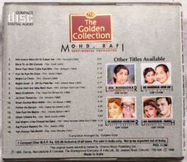 The Golden Collection Mohd Rafi Sentimental Favourites Audio cd