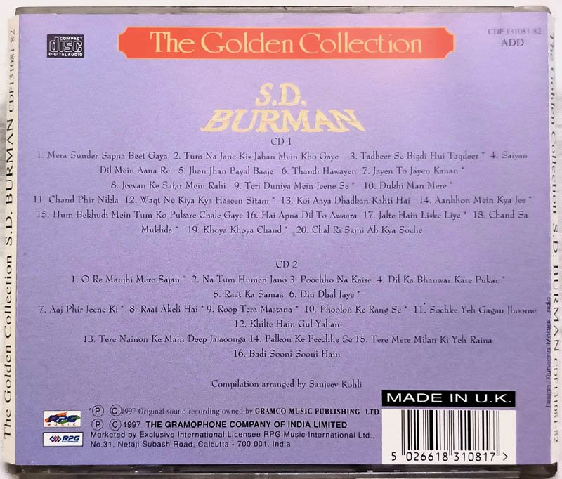 The Golden Collection S D Burman Hindi Audio cd