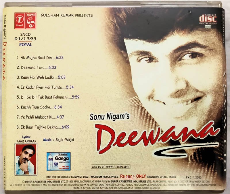 Deewana Hindi Audio CD