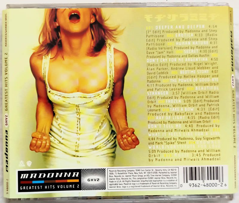 Madonna Greatest Hits Vol 2 Audio cd