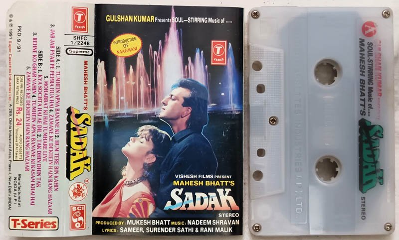Sadak Audio Cassette By Nadeem-Shravan
