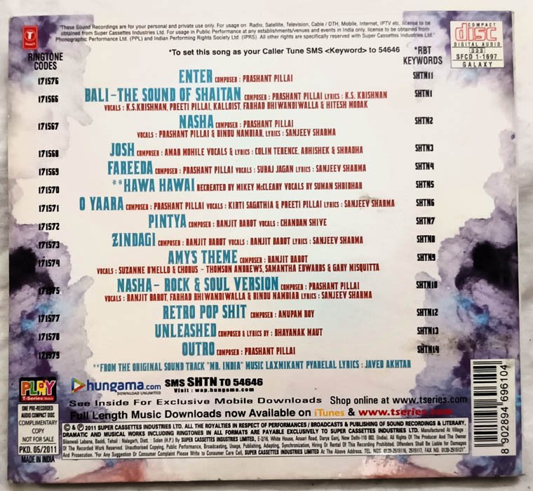 Shaitan Hindi Audio cd