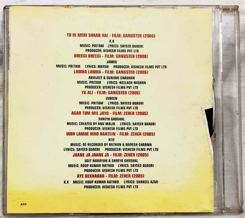 Zaher - Gangster Hindi Audio CD