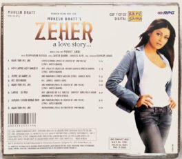 Zaher Hindi Film Songs Audio CD By Roopkumar Rathod
