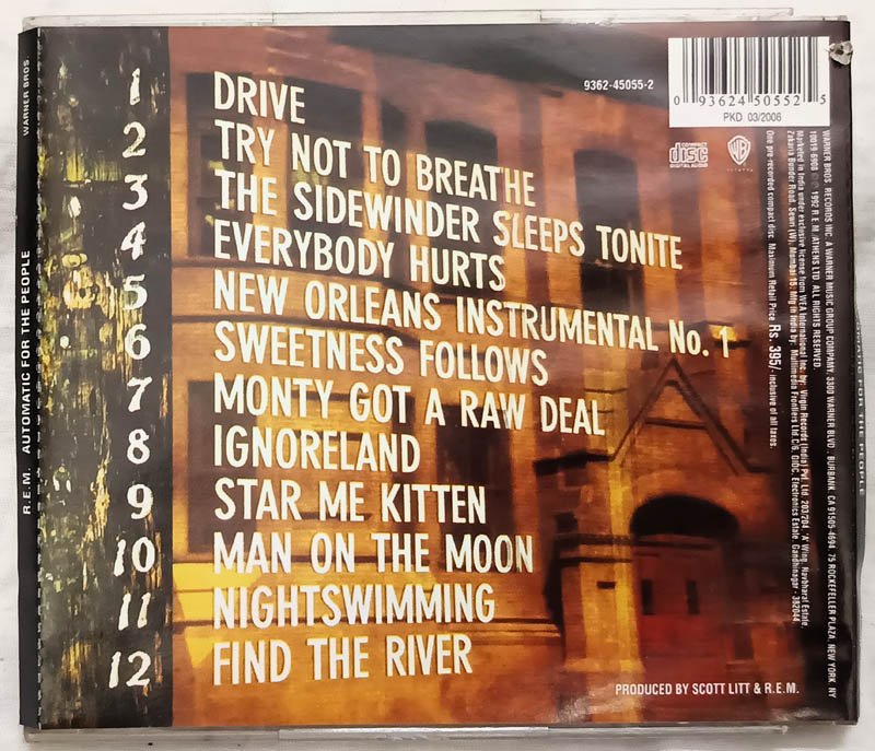 Automatic For The People R.E.M Album Audio cd