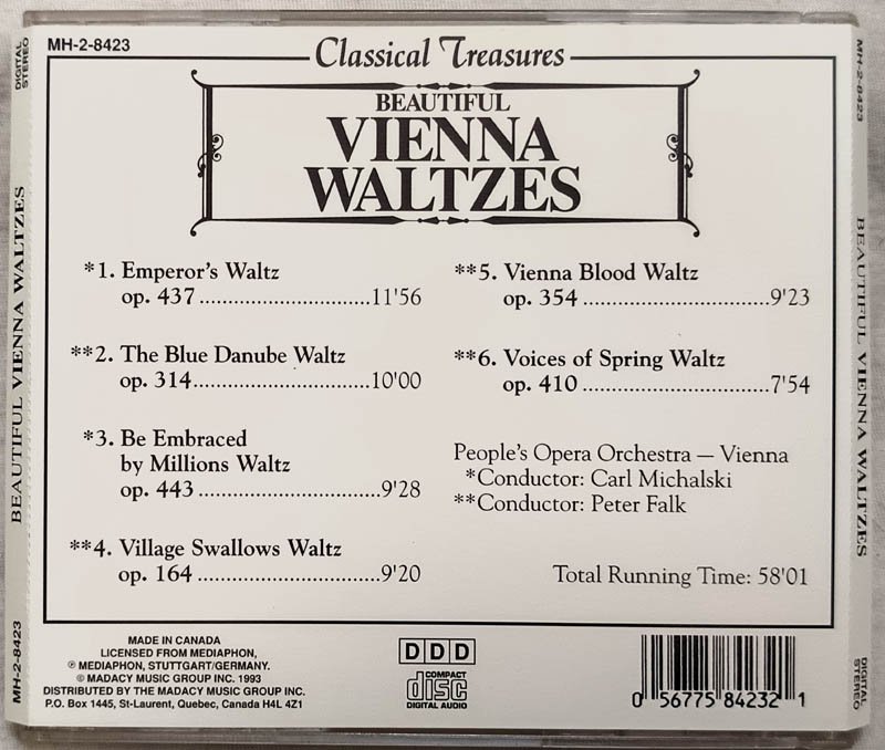Beautiful Vienna Waltzes Audio cd.