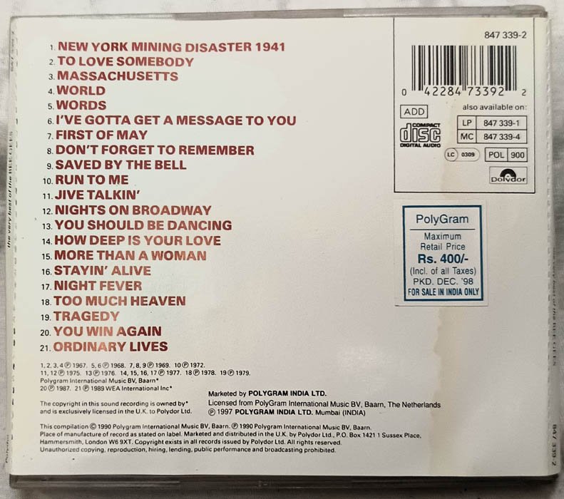 Bee Gees English Audio Cd