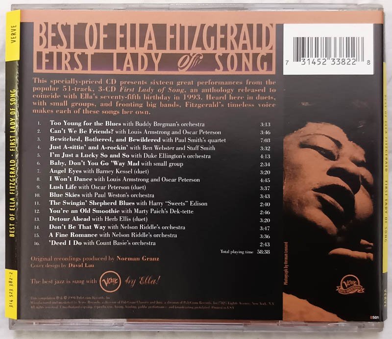Best of Ella Fitzgerld First Lady of Song English Audio Cd
