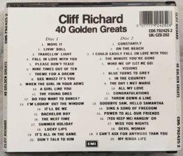 Cliff Richard 40 Golden Greats Audio cd